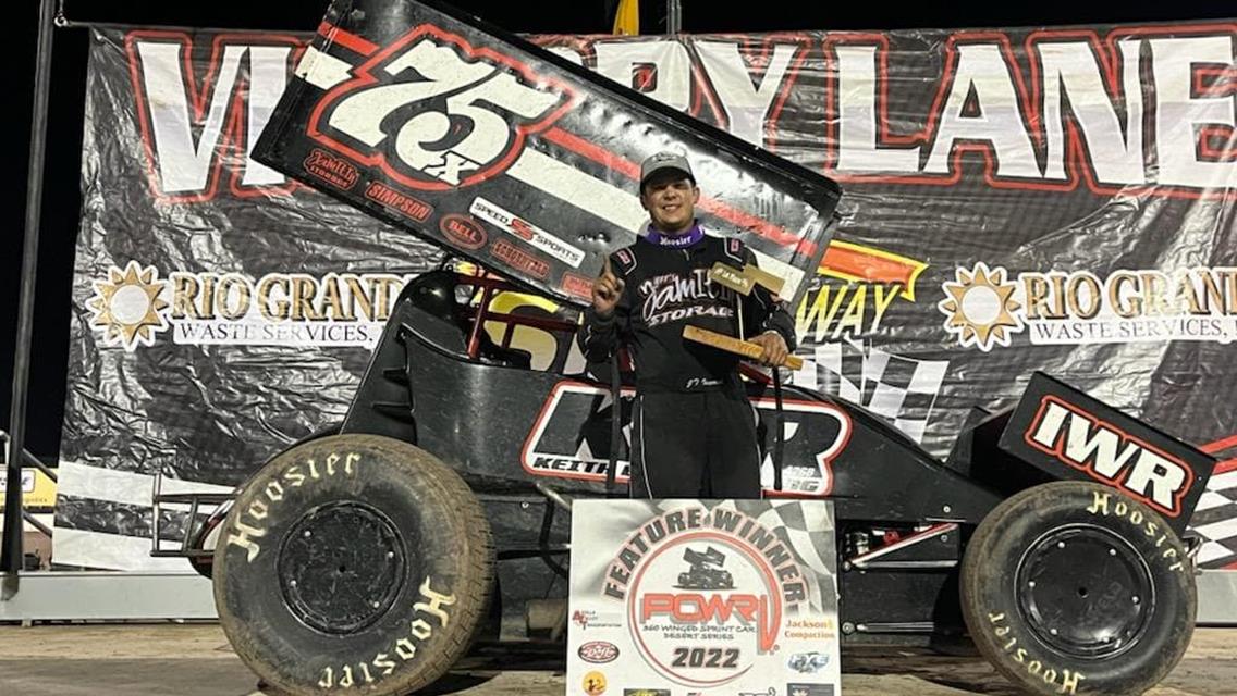 Caleb Saiz &amp; JT Imperial with Weekend Wins in POWRi DWSS at Vado Speedway Park