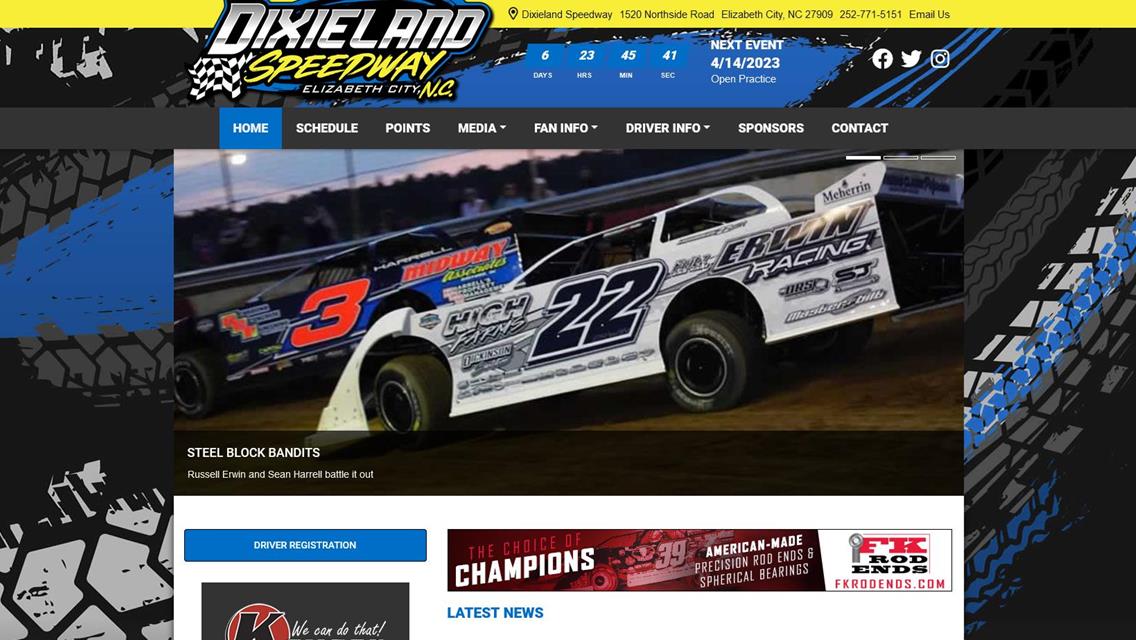 Dixieland Speedway Launches New MRP Website