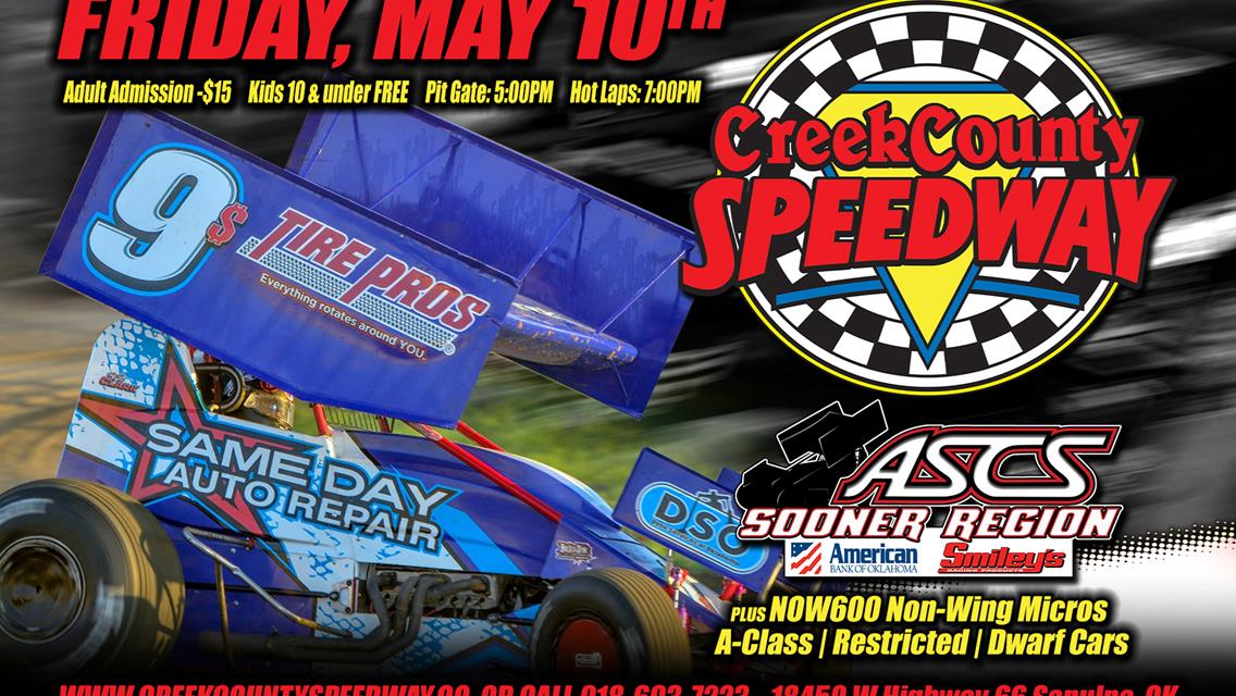 ASCS Sooner Region Headlining Creek County Speedway This Friday