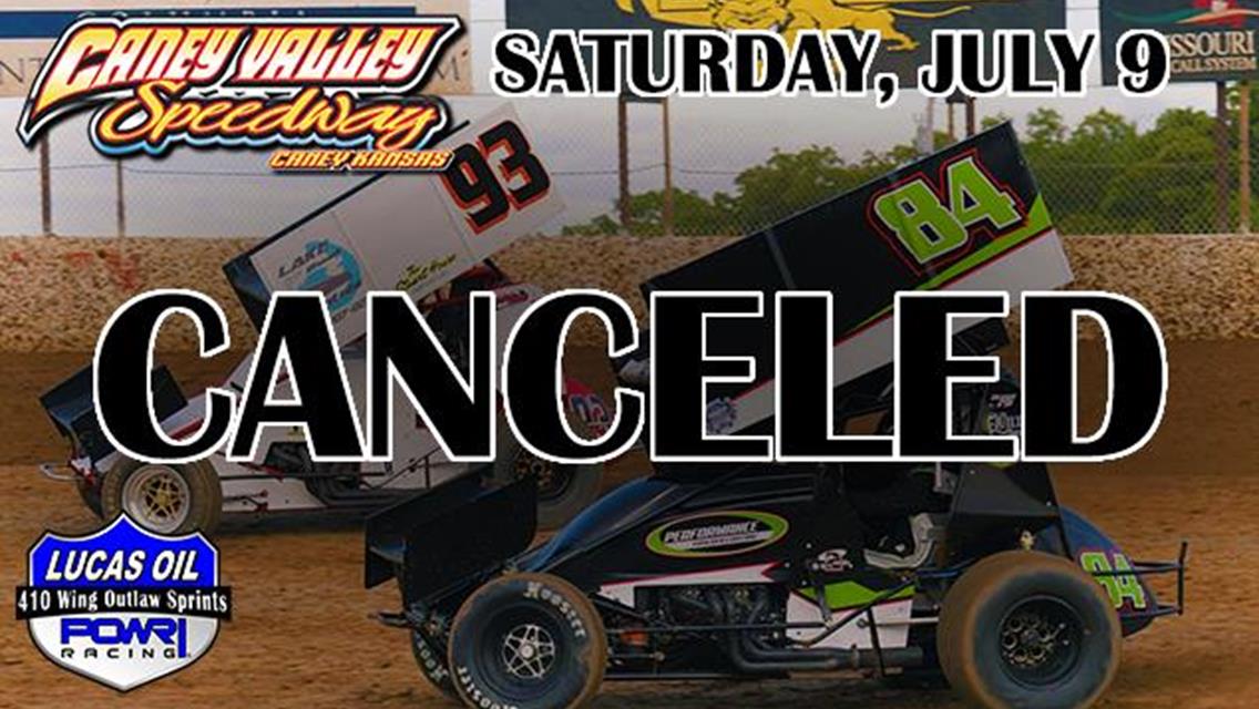 POWRi 410-Wing Outlaw Sprint League Cancels Caney Valley Speedway Show