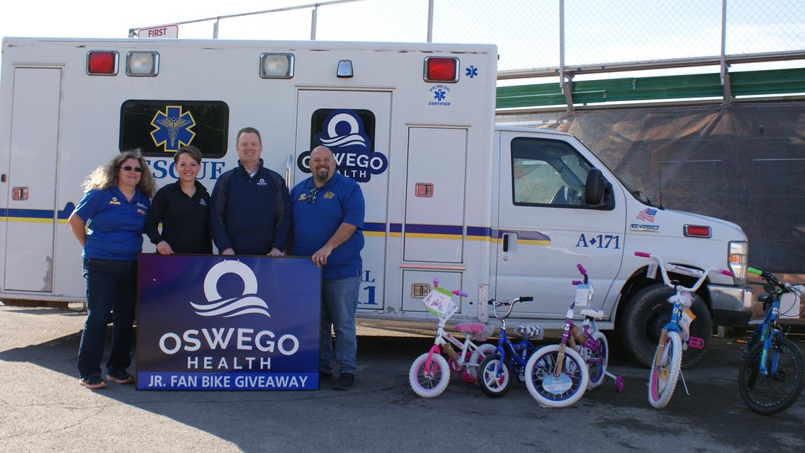 Oswego Health Continues Support of Fulton Speedway Jr. Fan Bike Giveaway