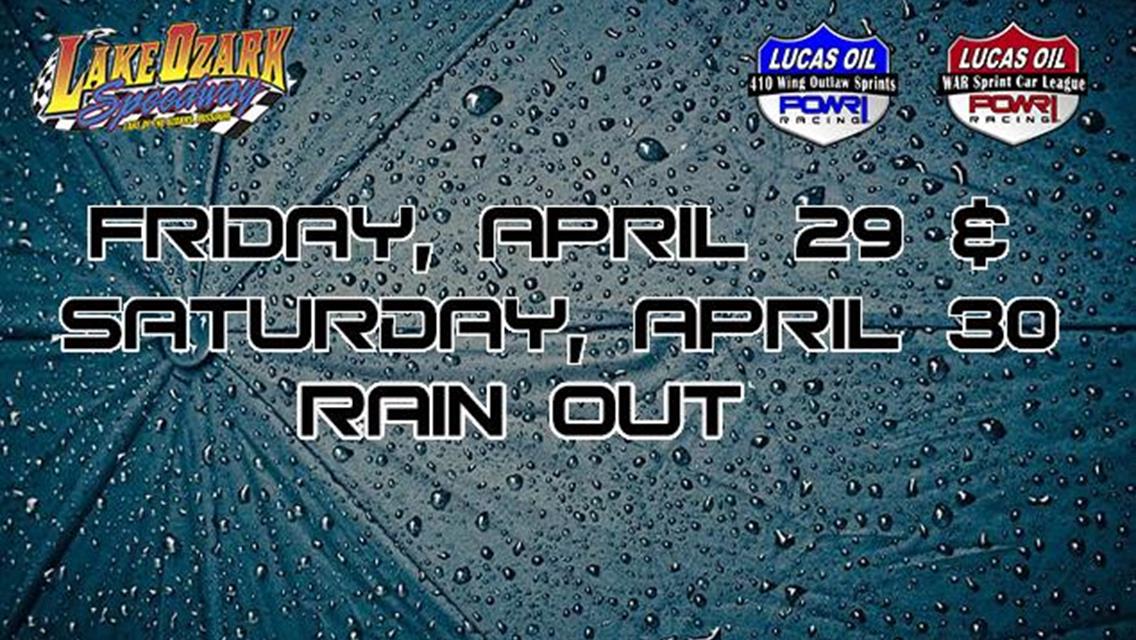 Rainfall Washes POWRi Frost Breaker National Weekend at Lake Ozark Speedway