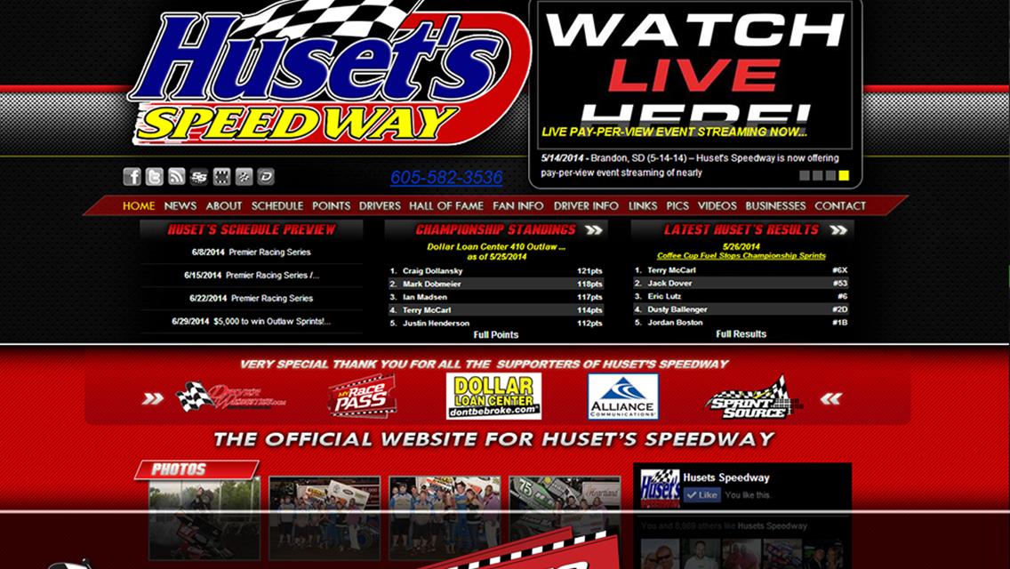 Driver Websites Builds Custom Website for Huset’s Speedway