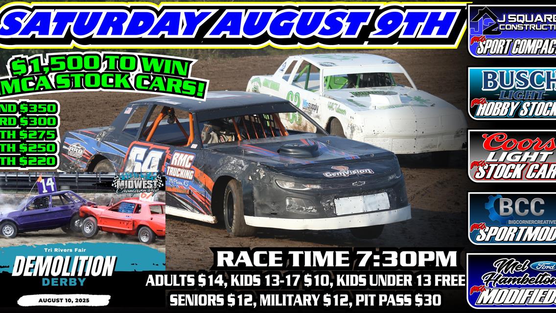 $1,500 to Win Stock Cars & Demolition Derby This Weekend!