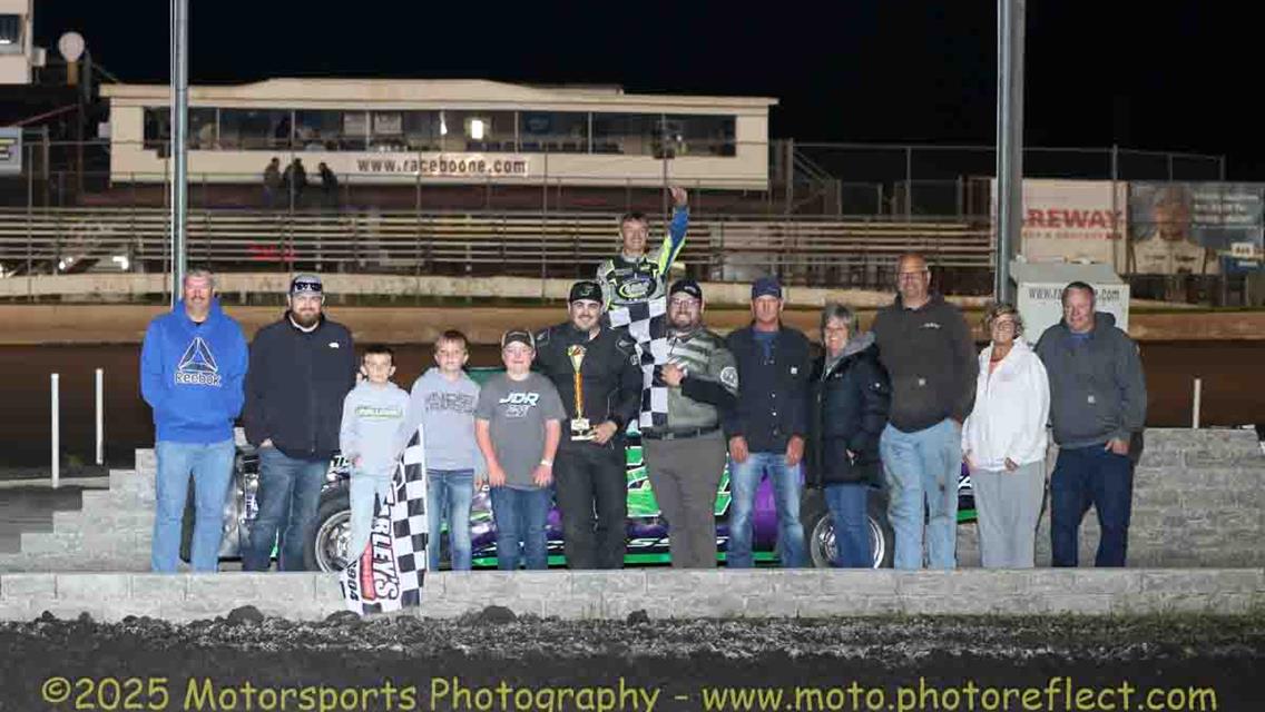 Laney and Avila take Anniversary checkers at Boone Speedway.