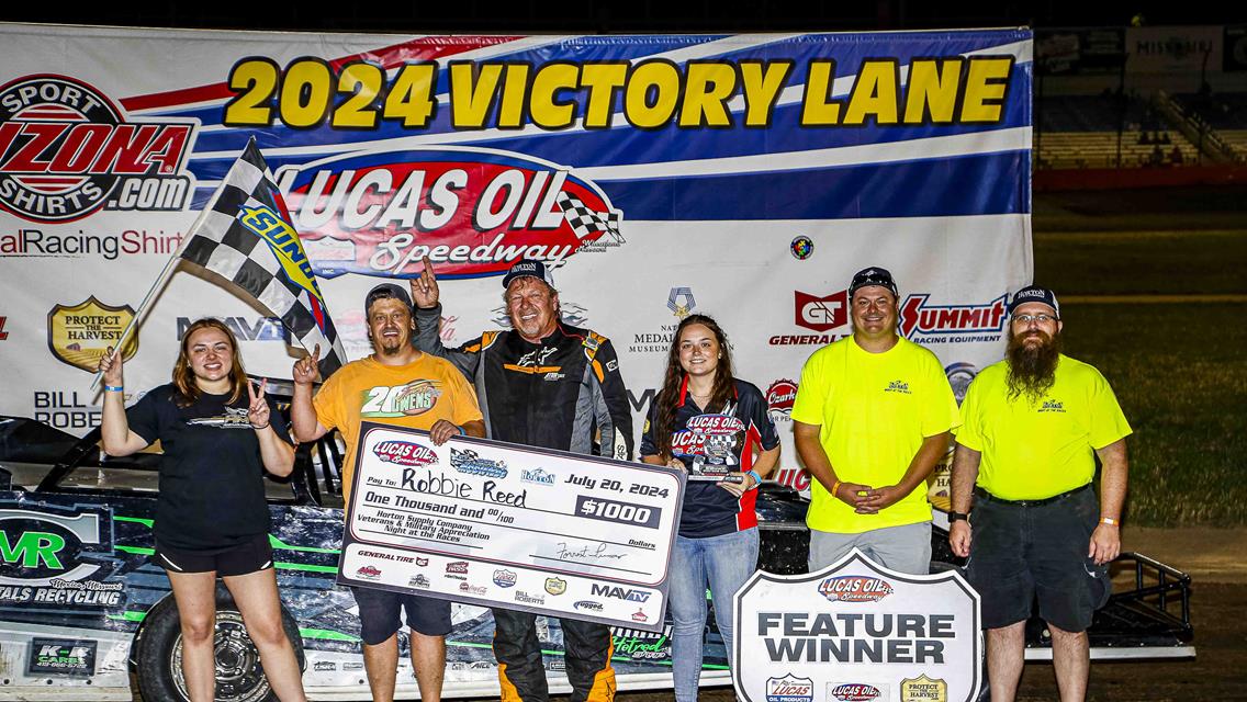Reed captures Lucas Oil Speedway headliner, Garner doubles up on Veterans and Military Appreciation Night at the Races