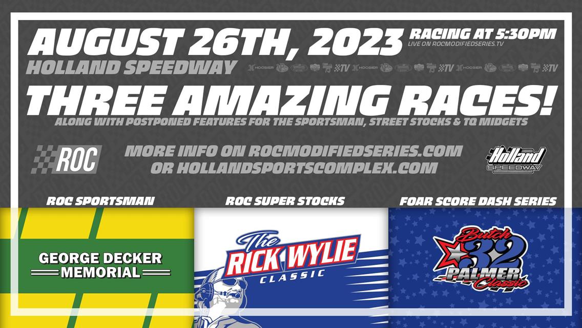 BUSCH LIGHT 100 PRESENTED BY CROSBY’S AND WILBERT’S U-PULL IT THIS SATURDAY AT HOLLAND SPEEDWAY WITH THE GEORGE DECKER MEMORIAL, RICKY WYLIE AND BUTCH