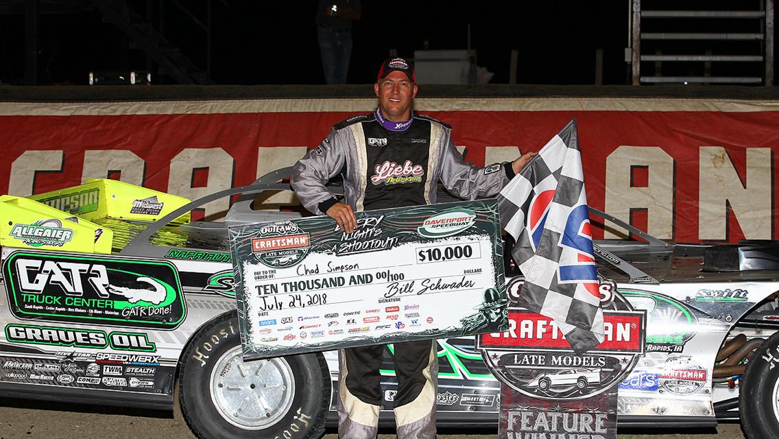 Chad Simpson gets first-ever WOO Late Model win