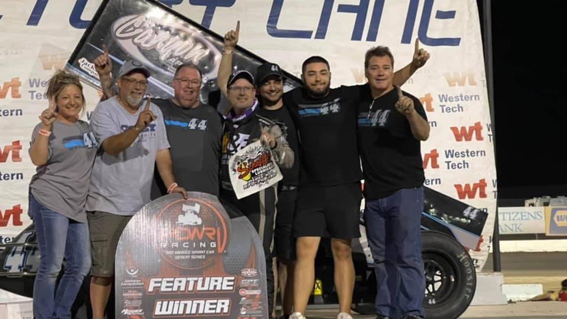 Eric Wilkins Earns POWRi Desert Wing Sprint Series Feature Win at Vado