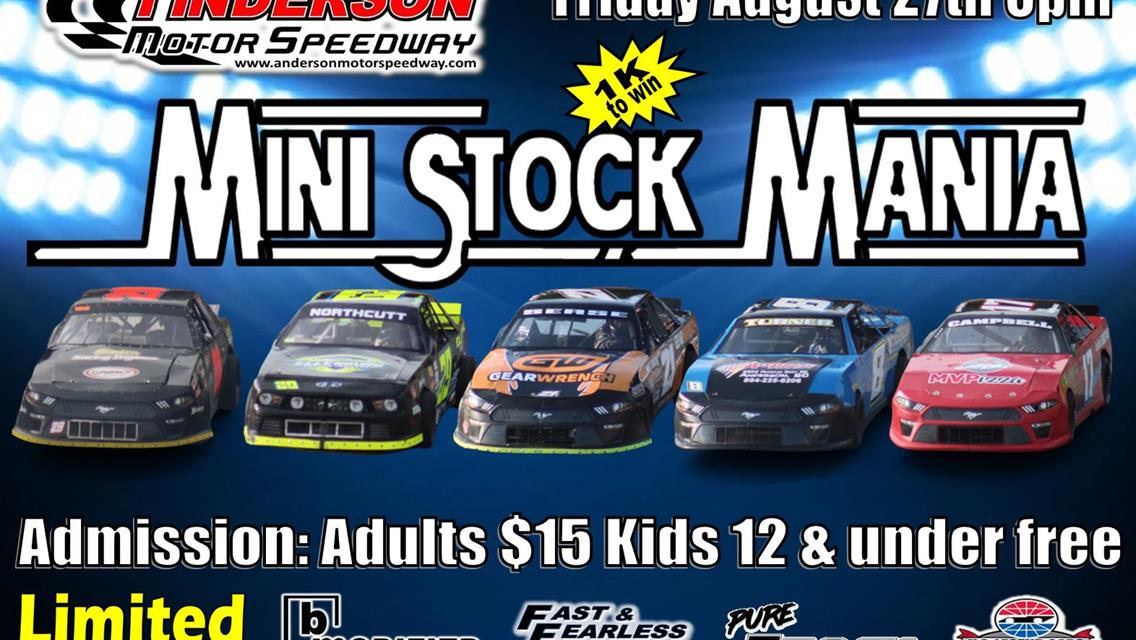 NEXT EVENT: Mini Stock Mania Friday August 27th 8pm
