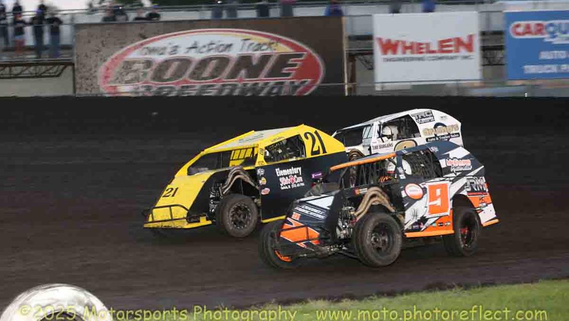 Laney and Avila take Anniversary checkers at Boone Speedway.