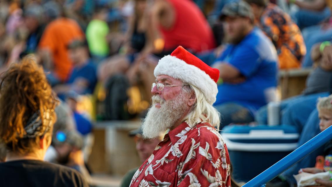 Santa, the Grinch and Mid-Ohio Valley Toys for Tots make a Pit Stop at Ohio Valley Speedway for the Christmas in July Special