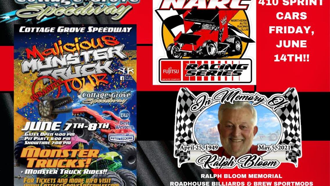 CHECK OUT ALL THESE BIG SHOWS COMING UP AT COTTAGE GROVE SPEEDWAY!!