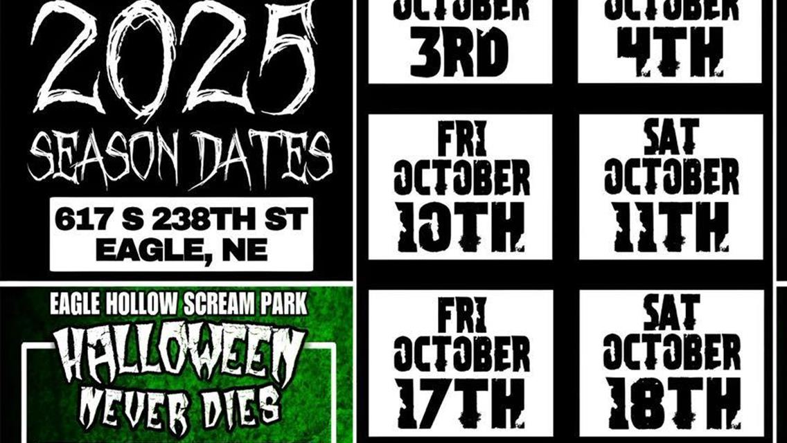 Eagle Hollow Haunts opens this weekend at Eagle Raceway!