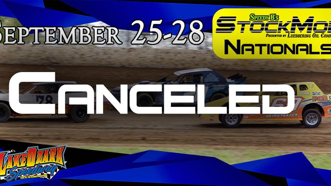 Constant Rainfall Forces September 25-28 StockMod Nationals Cancelation at Lake Ozark Speedway