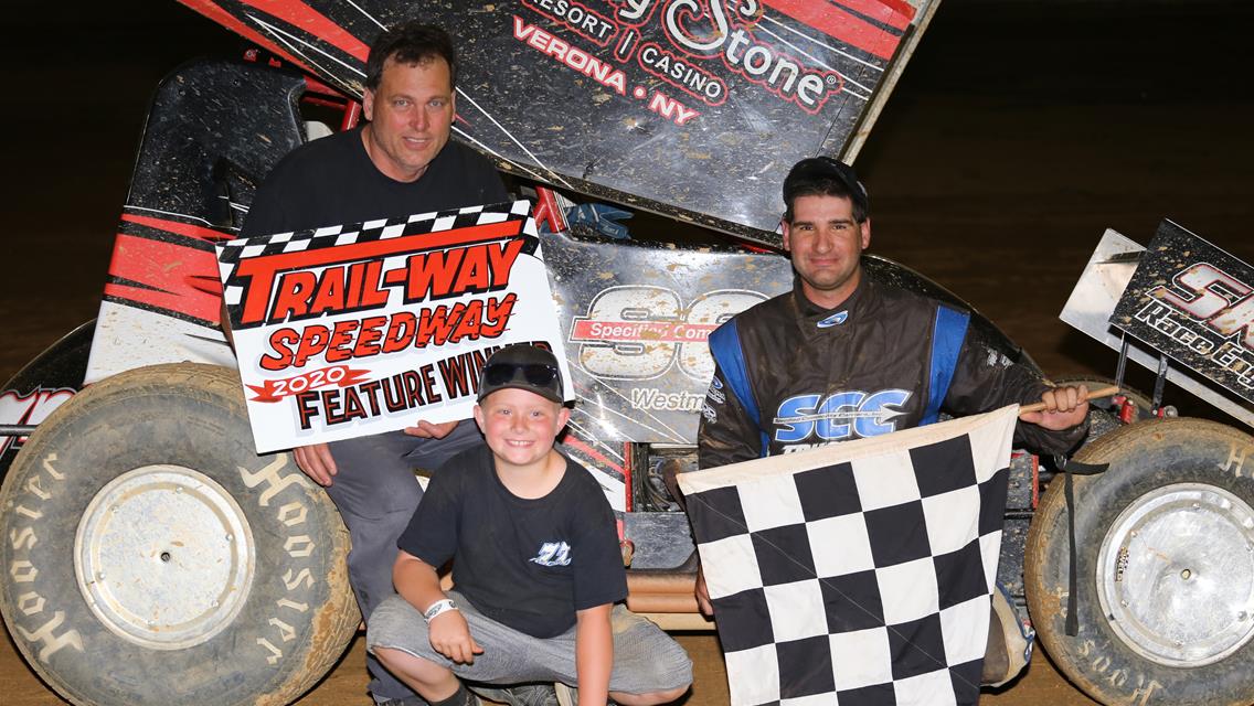 David Holbrook Races to 1st 358 Win of 2020 at Trail-Way Speedway