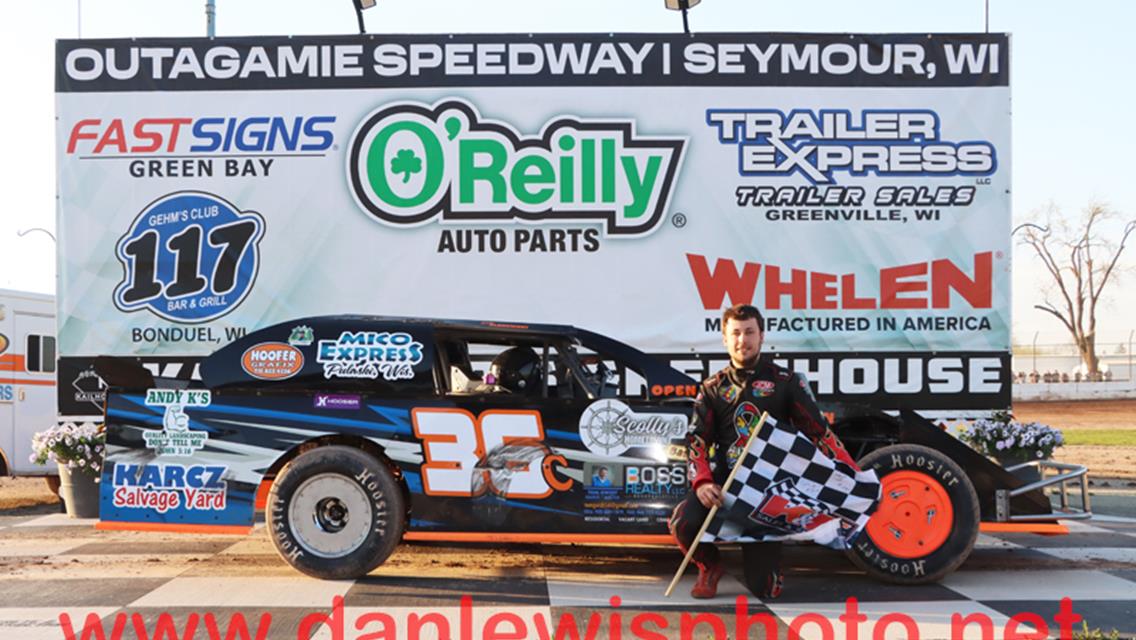 SCHEFFLER SAILS TO CAUTION FREE, OUTAGAMIE OPENER LATE MODEL WIN