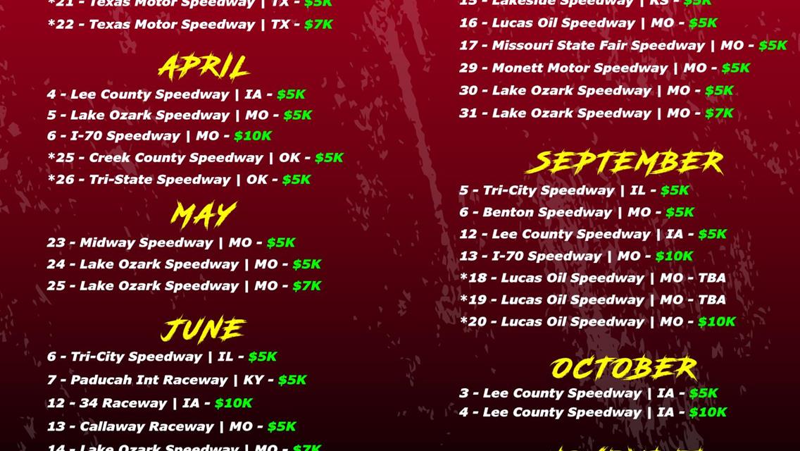 Thirty-Seven Events Span 2025 Season for the POWRi Honest Abe Roofing 410 Outlaw Sprints