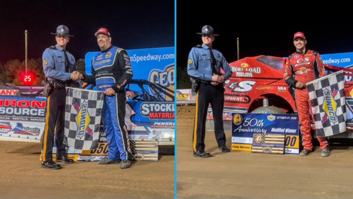 Bouc &amp;amp; Robinson Lead 50th Camp Barnes Benefit Stock Car Race Victors Thursday at Georgetown