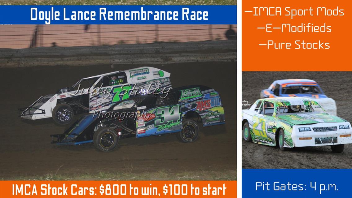 Doyle Lance Remembrance Race Now $800 to win for IMCA Stock Cars