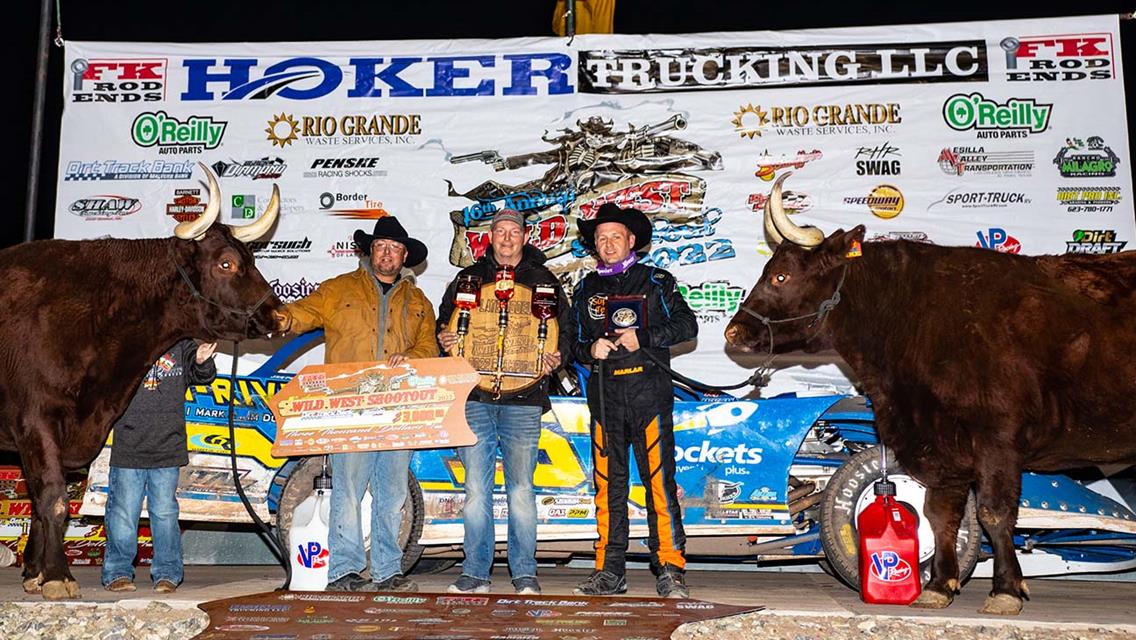 Mike Marlar and crew in Victory Lane at the 2022 Wild West Shootout. (Tyler Rinken image)