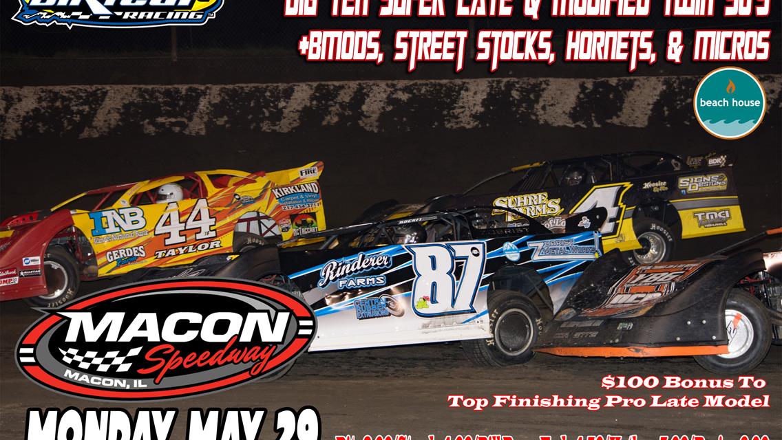 Twin 50&#39;s On Tap For Memorial Day Racing At Macon Speedway