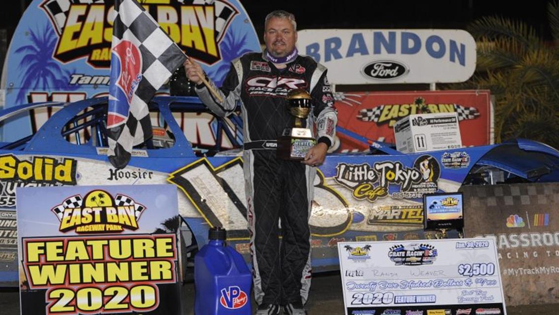 WEAVER RETURNS TO RACING WITH CRATE RACIN’ USA EAST BAY WIN