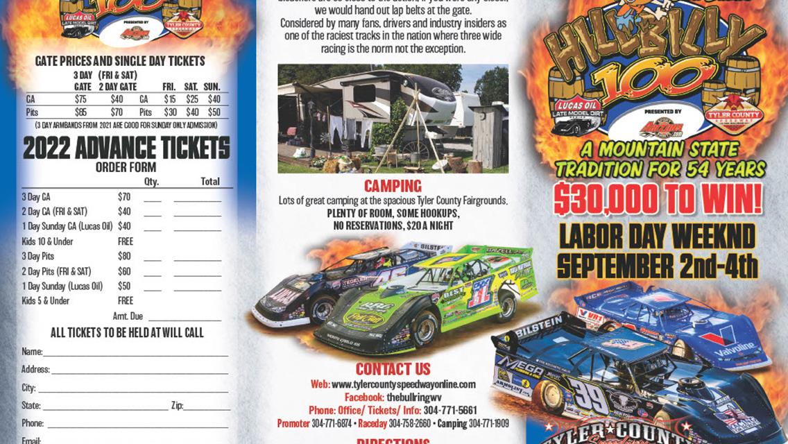 54th ANNUAL &#39;HILLBILLY HUNDRED&#39; ADVANCE TICKETS AND RESERVE SEATS ON SALE NOW!