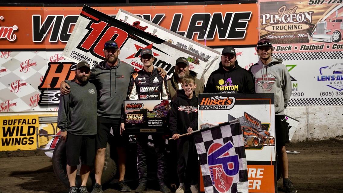 Timms, Gulbrandson and Ballenger Heat Up at Huset’s Speedway for Wins During Heiman Fire Equipment Night; Waxdahl First Track Champion of Season