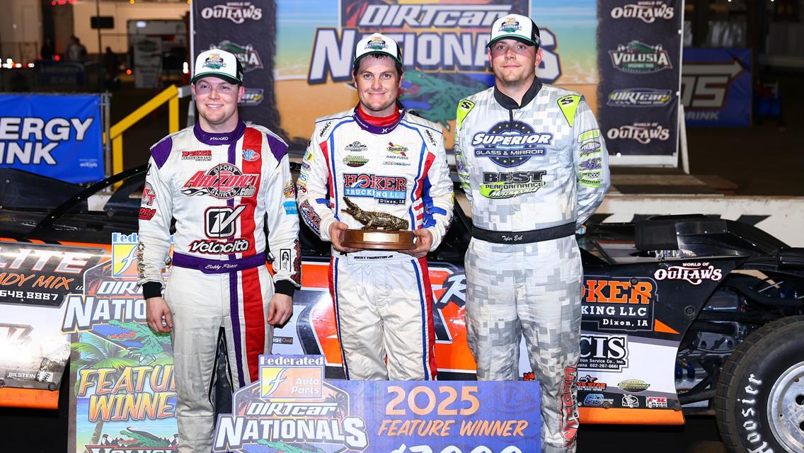 Volusia Speedway Park (Barberville, FL) – DIRTcar Nationals – February 10th-15th, 2025. (Josh James Artwork)