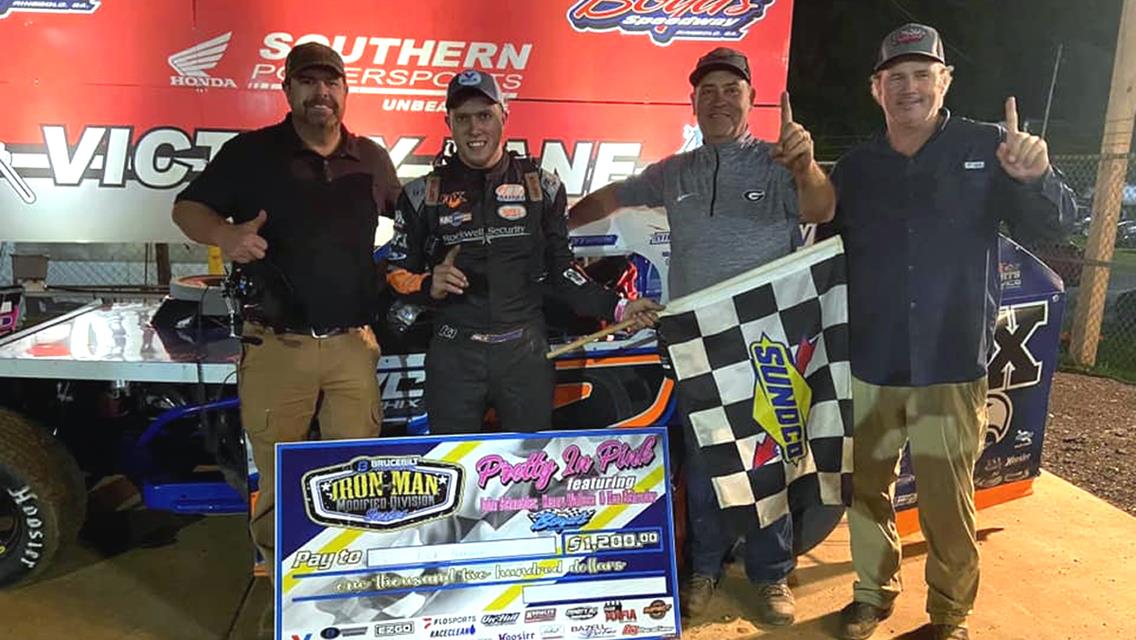 Nick Hoffman Nabs Night One of Pretty-n-Pink Weekend for Brucebilt Performance Iron-Man Modified Series at Boyd’s Speedway