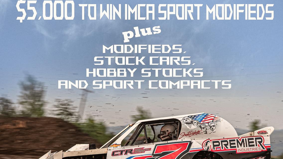 $5,000 to win IMCA Sport Modifieds on June 20-21 at Park Jefferson Speedway