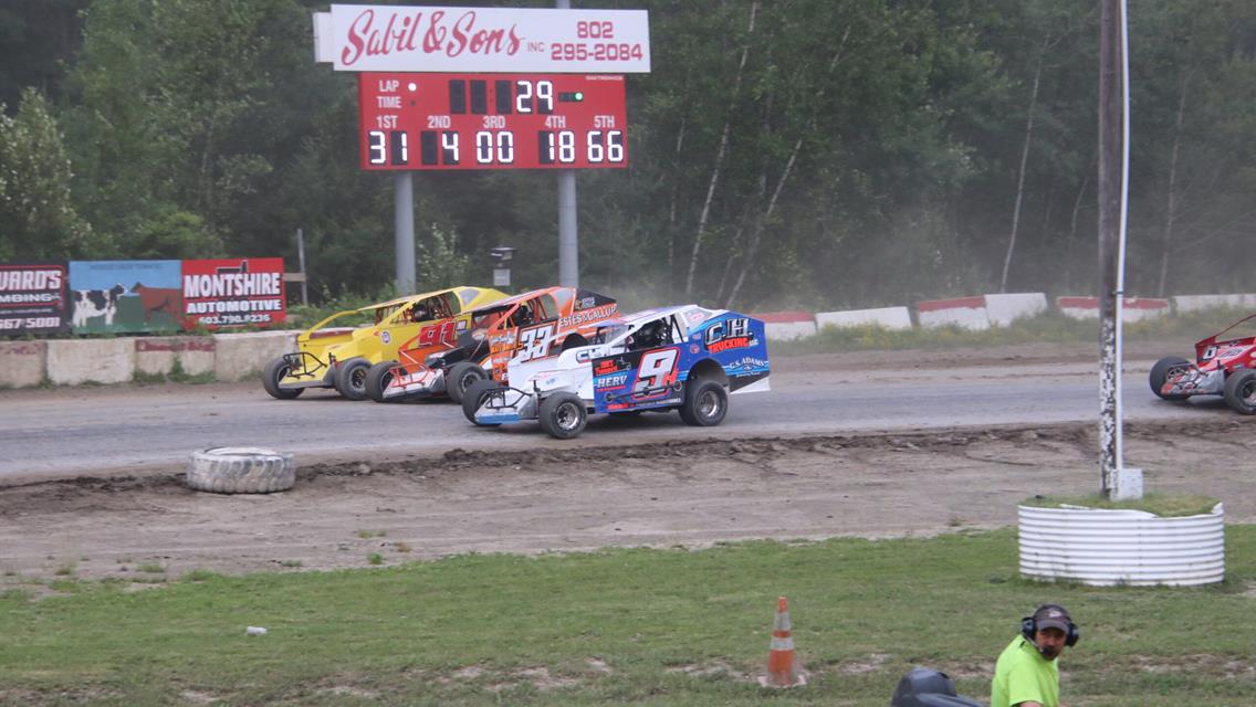 Four Features ran for the DIRTcar Sabil &amp; Sons Sportsman Modifieds with two new first time 2023 winners  Fireworks courtesy of NOISE R US a magnificen