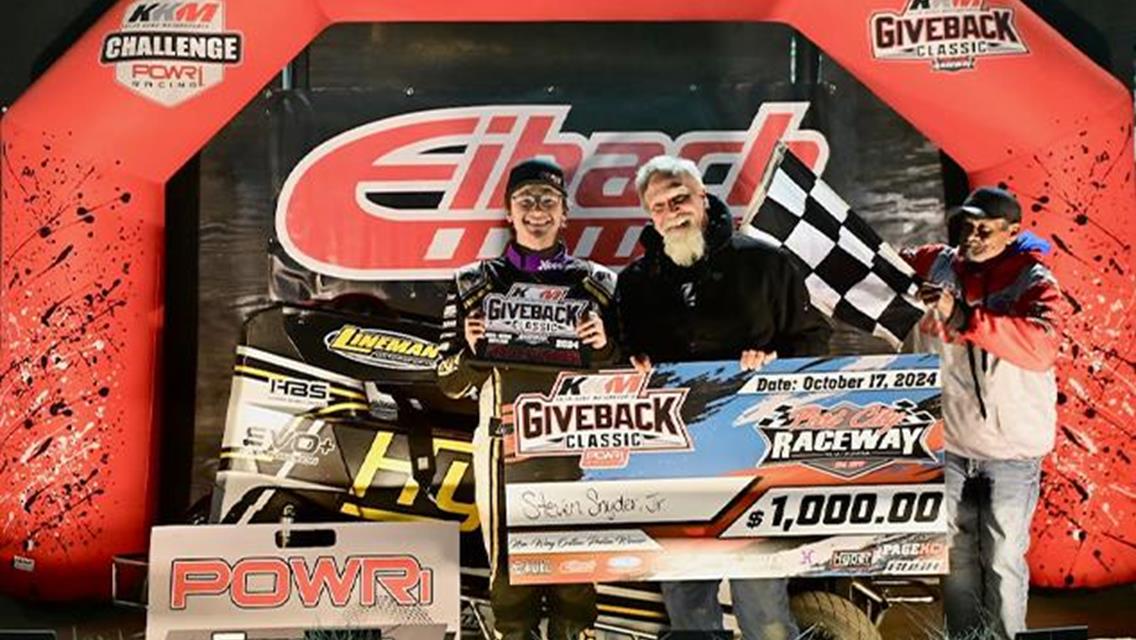 Steven Snyder Jr Earns POWRi Non-Wing Outlaw Micro KKM Giveback Classic Preliminary Night One Win