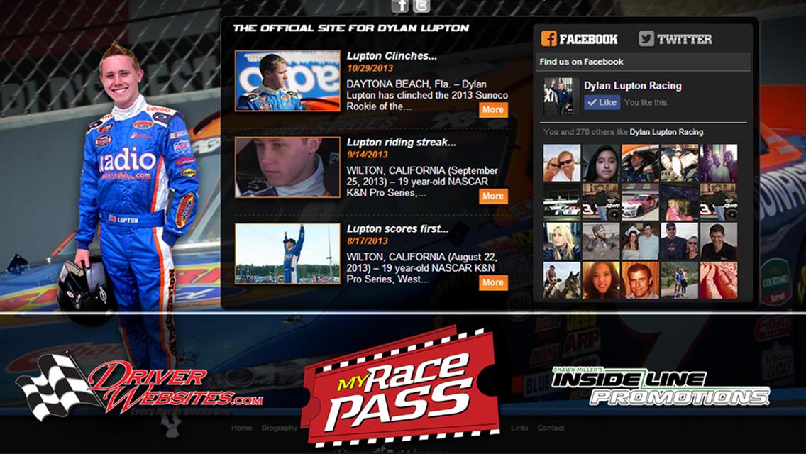 Driver Websites Establishes New Website for NASCAR Competitor Dylan Lupton