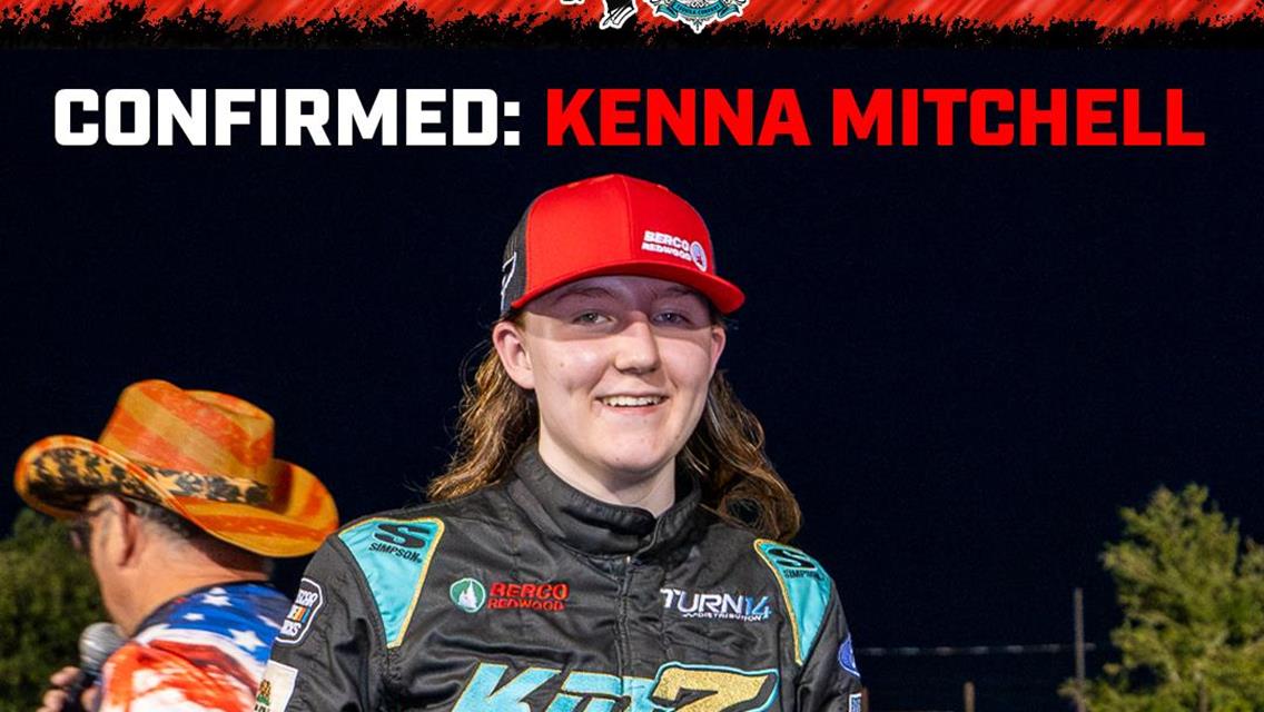 Kenna Mitchell Locked In for CARS Tour West Pro Late Model main feature this Saturday at All American Speedway in Roseville!