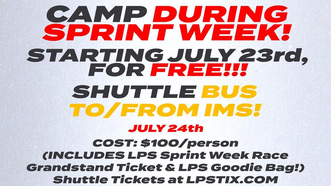 Let Us Drive You To IMS To Kick Off USAC Indiana Sprint Week