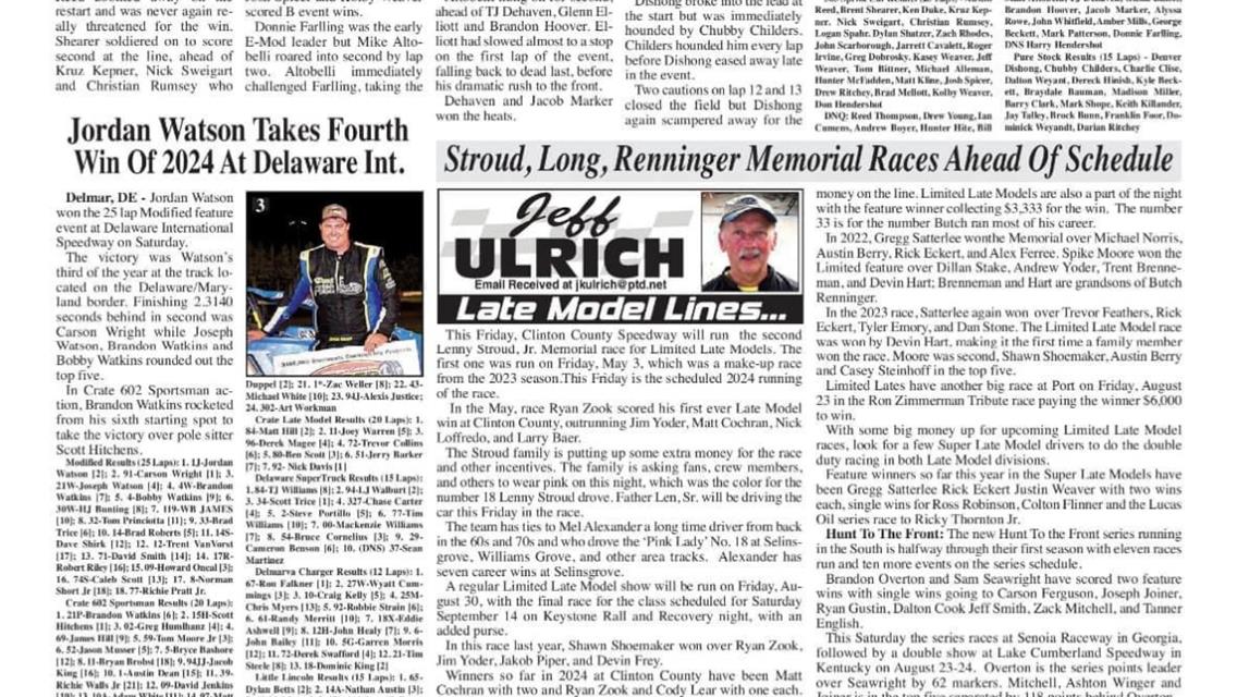 Watkins and Watson Take Checkered Flag at Dale Forse Memorial Night