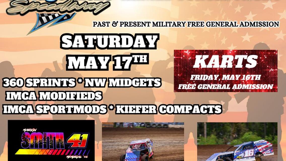 ARMED FORCES NIGHT AT THE RACES THIS SATURDAY NIGHT! ALL PAST & PRESENT MILITARY GET IN THE GRANDSTANDS FOR FREE!!