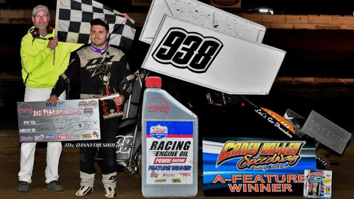 Bradley Fezard Wins in Lucas Oil POWRi Outlaw Micro Thriller at Caney Valley