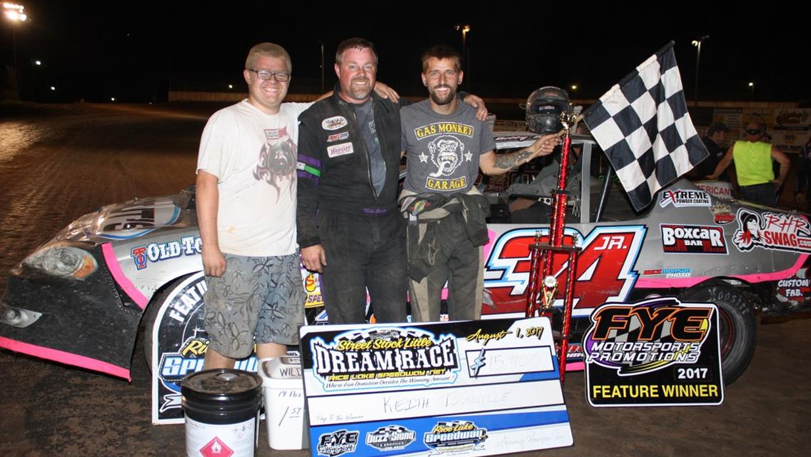 Tourville Breaks the Bank At Rice Lake Speedway; Wins $15,400 in “Little Dream