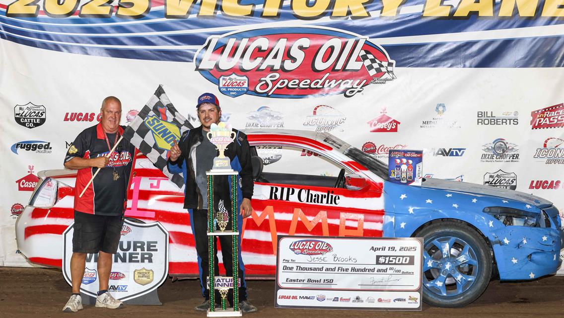 Arkansas driver Brooks rallies to win Easter Bowl Enduro 150 at Lucas Oil Speedway