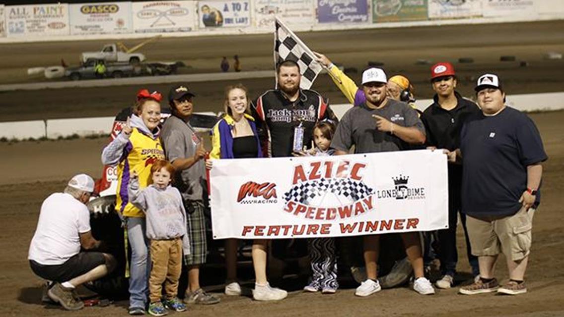 Colt Treharn and Caleb Stelzig Win Weekend Features with POWRi NMMRA at Aztec Speedway