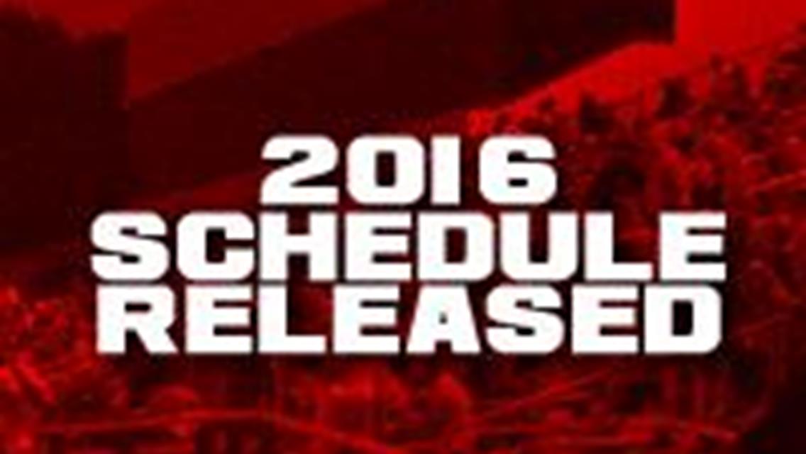 Speedway Releases 2016 Schedule