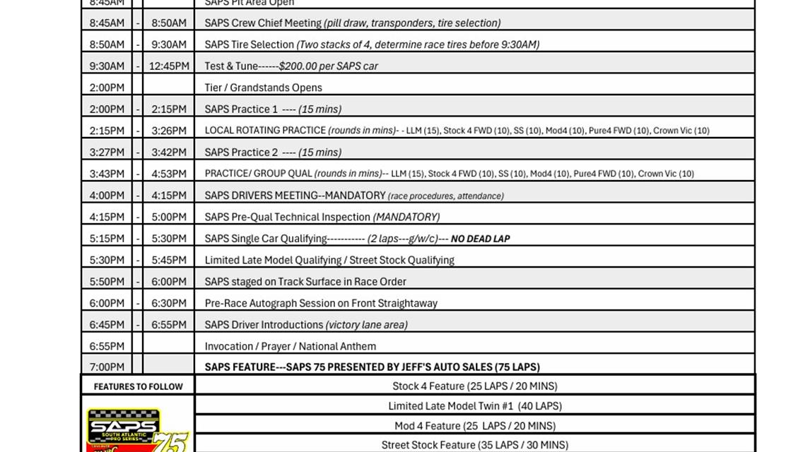 Newport Speedway Schedule
