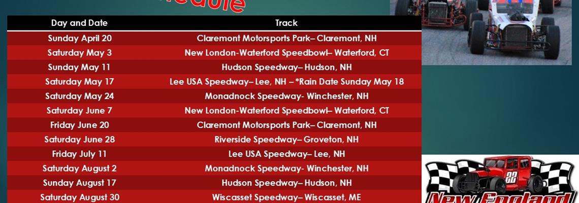 New England Dwarf Car Series announces 16-race sch