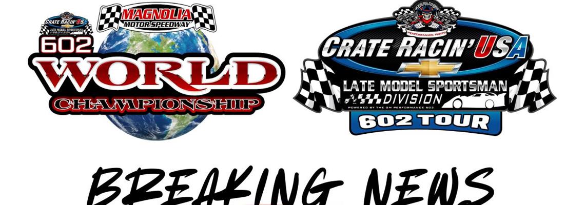 602 World Championship at The Mag will now pay $5,...