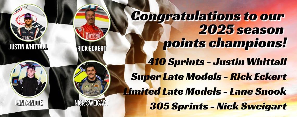 Congratulations to our 2025 season point champions