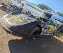 Morgan Ward in the pits during the Northern Late Model Racing Association (NLRA) Howie Schill Memorial at River Cities Speedway (Grand Forks, ND) on September 5, 2024. (NLRA photo)