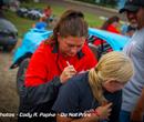 Morgan Ward signs an autograph on Kids Night at Casino Speedway (Watertown, SD) on August 4, 2024. (Cody Papke photo)